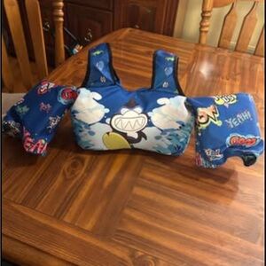 Kids Blue Swim Vest with Fun Graphics